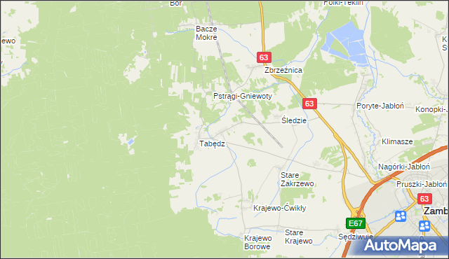 mapa Zagroby-Zakrzewo, Zagroby-Zakrzewo na mapie Targeo