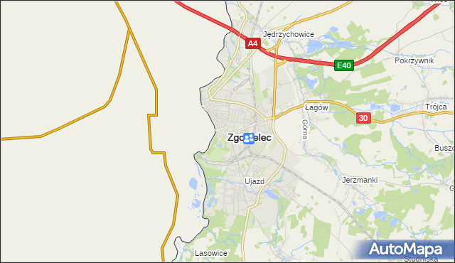 mapa Zgorzelec, Zgorzelec na mapie Targeo