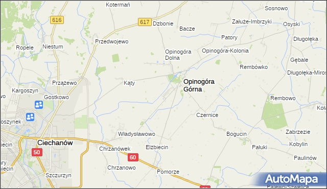 mapa Zygmuntowo gmina Opinogóra Górna, Zygmuntowo gmina Opinogóra Górna na mapie Targeo