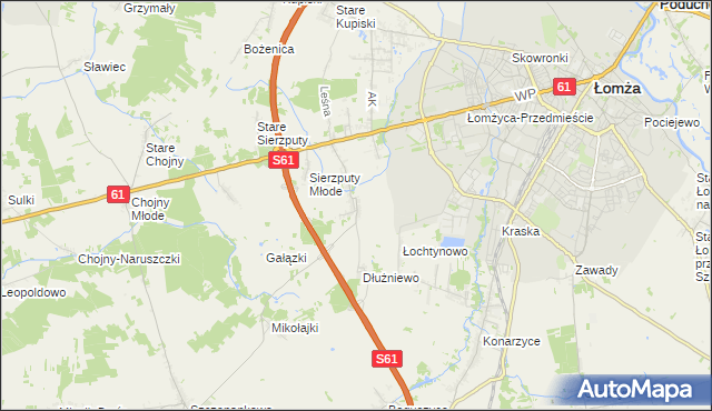 mapa Jarnuty gmina Łomża, Jarnuty gmina Łomża na mapie Targeo