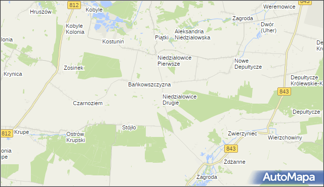 mapa Niedziałowice Drugie, Niedziałowice Drugie na mapie Targeo