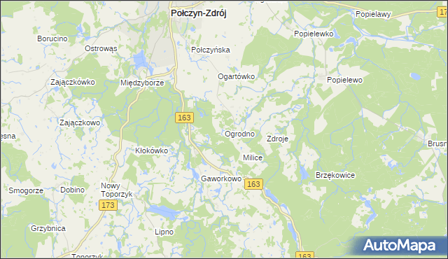 mapa Ogrodno, Ogrodno na mapie Targeo