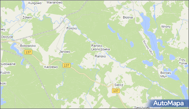 mapa Rańsko, Rańsko na mapie Targeo