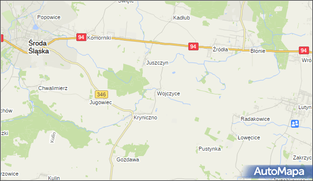 mapa Wojczyce, Wojczyce na mapie Targeo