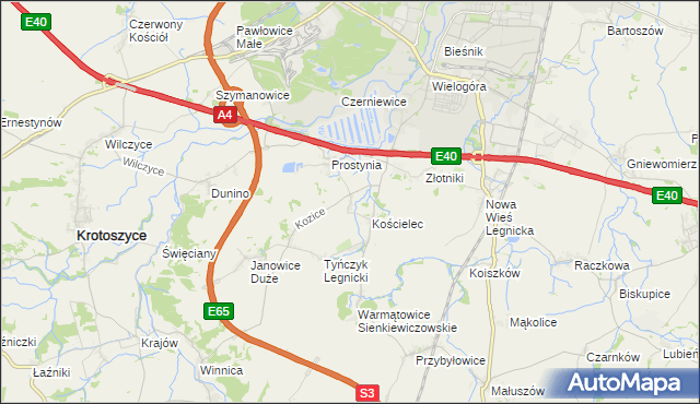 mapa Babin gmina Krotoszyce, Babin gmina Krotoszyce na mapie Targeo