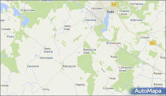 mapa Bałoszyce Małe, Bałoszyce Małe na mapie Targeo