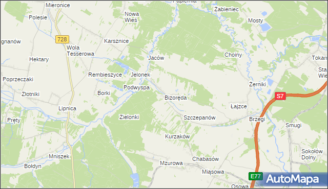 mapa Bizoręda, Bizoręda na mapie Targeo