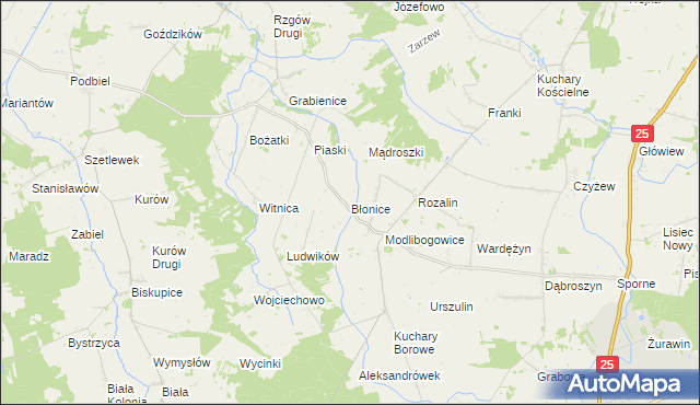 mapa Błonice, Błonice na mapie Targeo