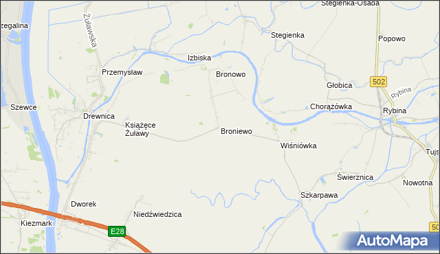 mapa Broniewo gmina Stegna, Broniewo gmina Stegna na mapie Targeo