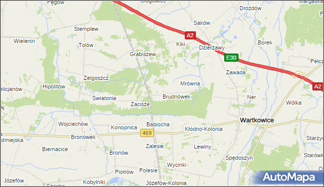 mapa Brudnówek, Brudnówek na mapie Targeo