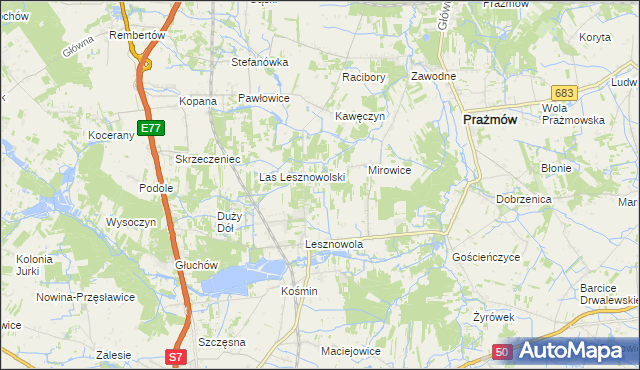 mapa Chudowola gmina Grójec, Chudowola gmina Grójec na mapie Targeo