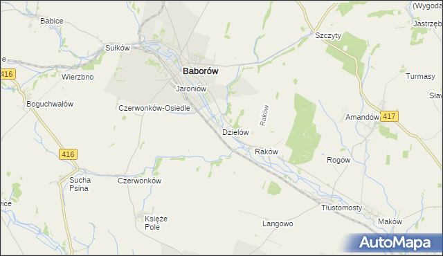 mapa Dzielów, Dzielów na mapie Targeo
