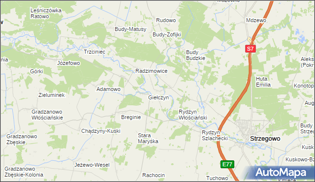 mapa Giełczynek, Giełczynek na mapie Targeo