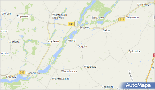 mapa Gogolin gmina Koronowo, Gogolin gmina Koronowo na mapie Targeo