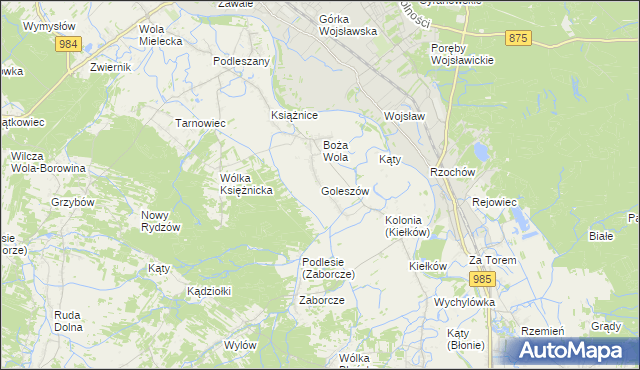 mapa Goleszów gmina Mielec, Goleszów gmina Mielec na mapie Targeo