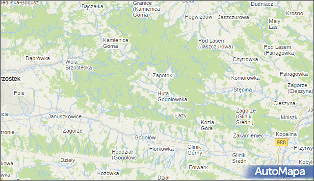 mapa Huta Gogołowska, Huta Gogołowska na mapie Targeo