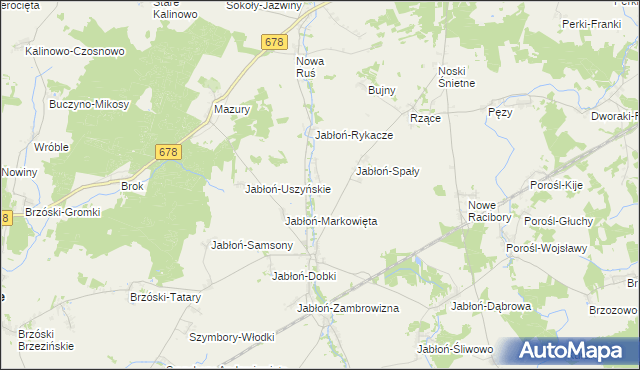 mapa Jabłoń-Zarzeckie, Jabłoń-Zarzeckie na mapie Targeo