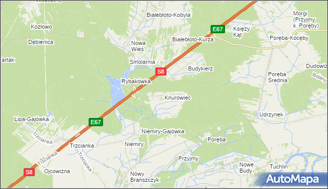 mapa Knurowiec, Knurowiec na mapie Targeo