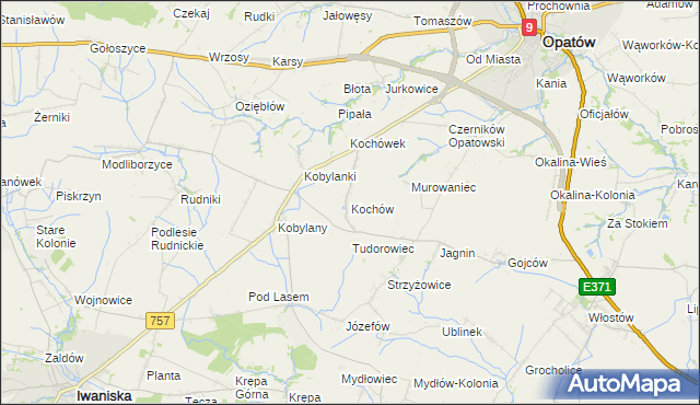 mapa Kochów gmina Opatów, Kochów gmina Opatów na mapie Targeo