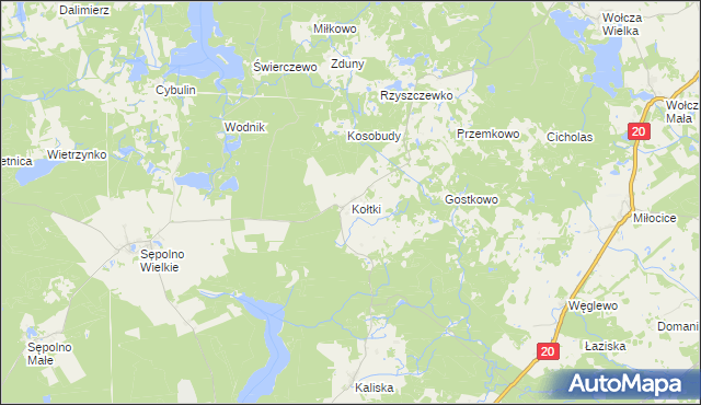 mapa Kołtki, Kołtki na mapie Targeo