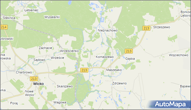 mapa Komaszewo, Komaszewo na mapie Targeo