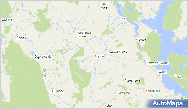 mapa Kopijki, Kopijki na mapie Targeo