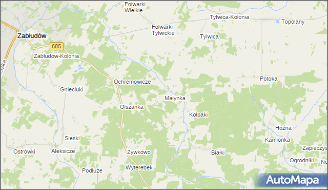 mapa Małynka, Małynka na mapie Targeo