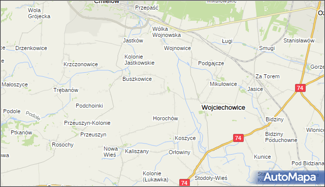 mapa Mierzanowice, Mierzanowice na mapie Targeo