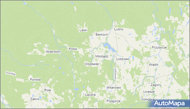 mapa Miłobądz gmina Kołczygłowy, Miłobądz gmina Kołczygłowy na mapie Targeo
