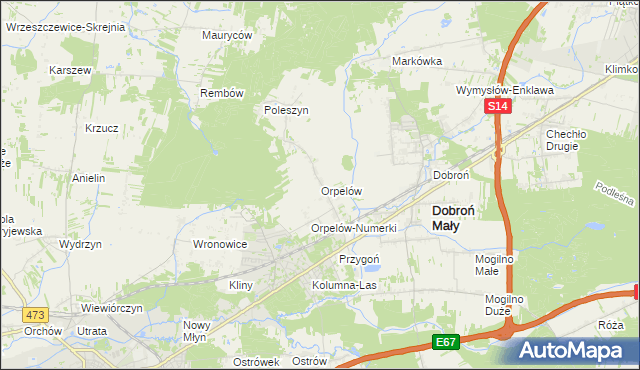 mapa Orpelów, Orpelów na mapie Targeo