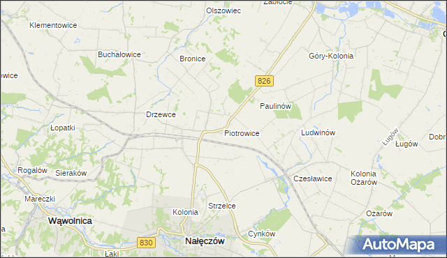 mapa Piotrowice gmina Nałęczów, Piotrowice gmina Nałęczów na mapie Targeo