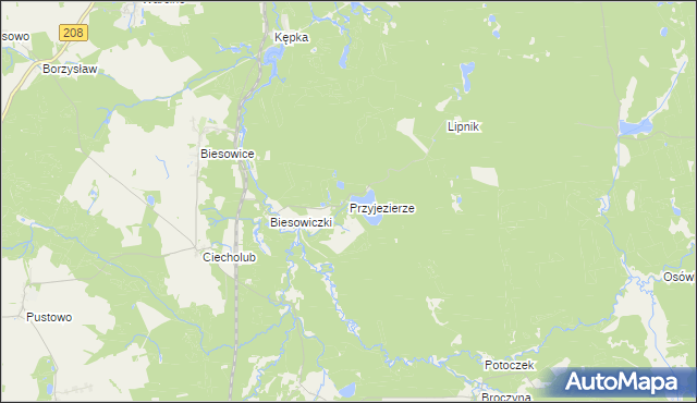 mapa Przyjezierze gmina Kępice, Przyjezierze gmina Kępice na mapie Targeo