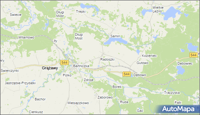 mapa Radoszki gmina Bartniczka, Radoszki gmina Bartniczka na mapie Targeo