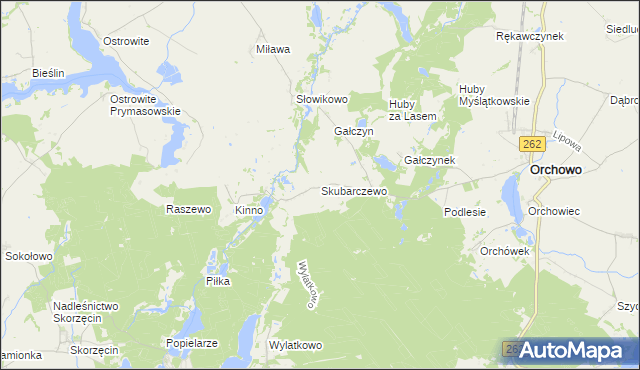 mapa Skubarczewo, Skubarczewo na mapie Targeo