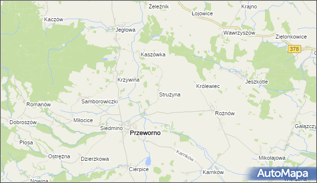 mapa Strużyna gmina Przeworno, Strużyna gmina Przeworno na mapie Targeo