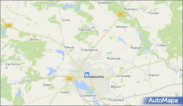 mapa Sułowo gmina Choszczno, Sułowo gmina Choszczno na mapie Targeo