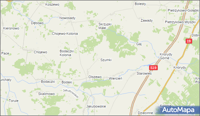 mapa Szumki, Szumki na mapie Targeo
