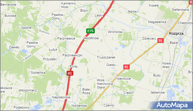 mapa Truszczanek, Truszczanek na mapie Targeo