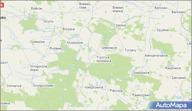 mapa Trzcinica Wołowska, Trzcinica Wołowska na mapie Targeo
