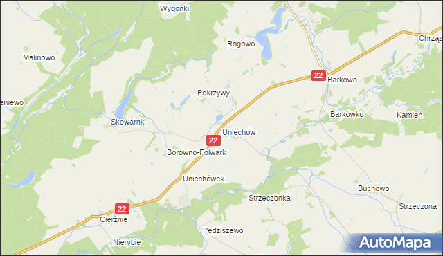 mapa Uniechów, Uniechów na mapie Targeo