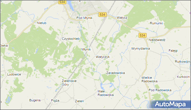 mapa Wałyczyk, Wałyczyk na mapie Targeo
