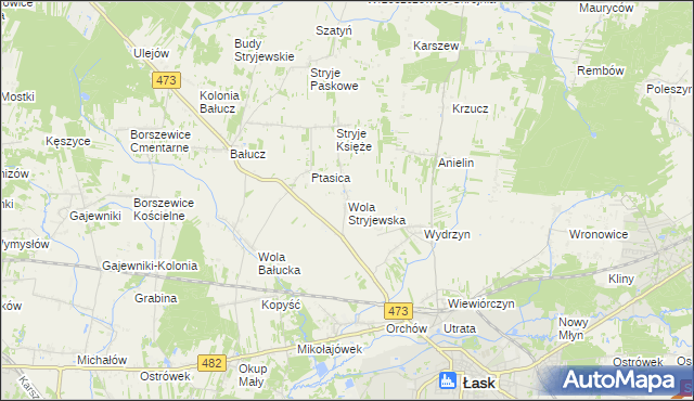 mapa Wola Stryjewska, Wola Stryjewska na mapie Targeo