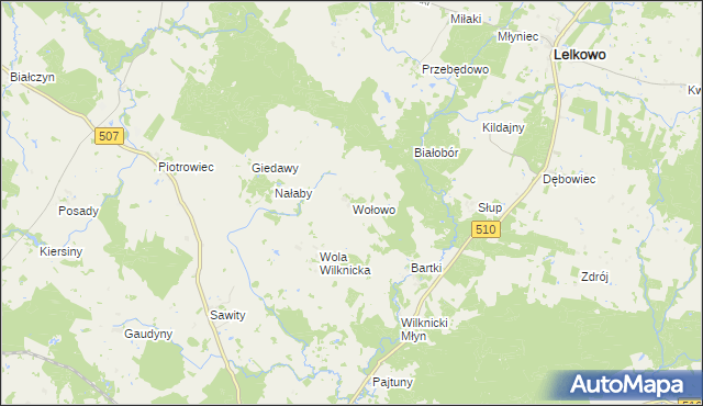 mapa Wołowo, Wołowo na mapie Targeo