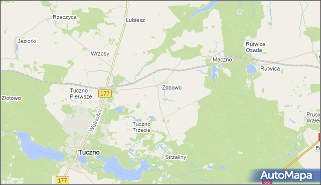 mapa Zdbowo Osada, Zdbowo Osada na mapie Targeo
