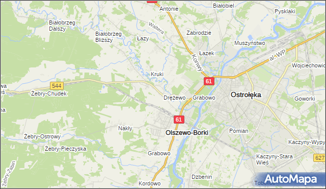 mapa Drężewo, Drężewo na mapie Targeo