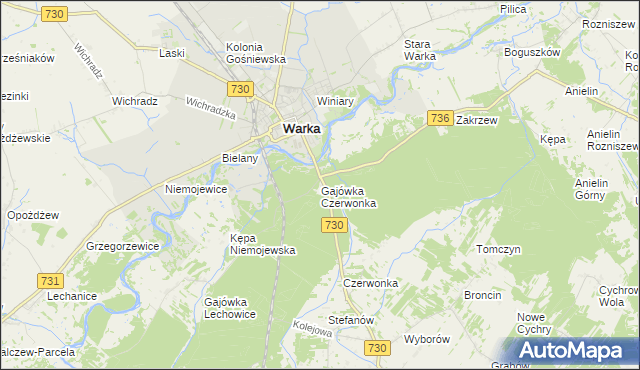 mapa Gajówka Czerwonka, Gajówka Czerwonka na mapie Targeo