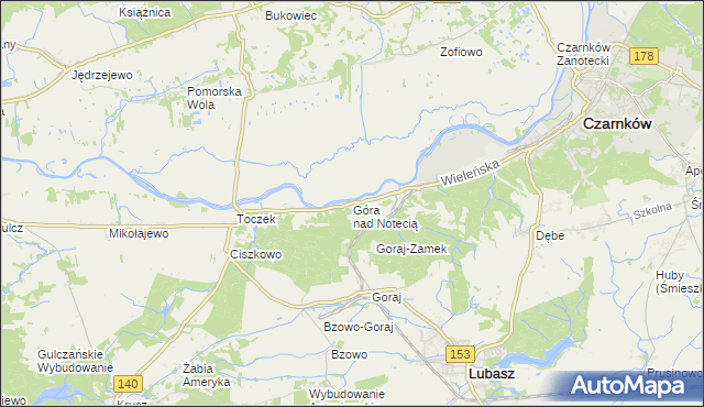 mapa Góra nad Notecią, Góra nad Notecią na mapie Targeo