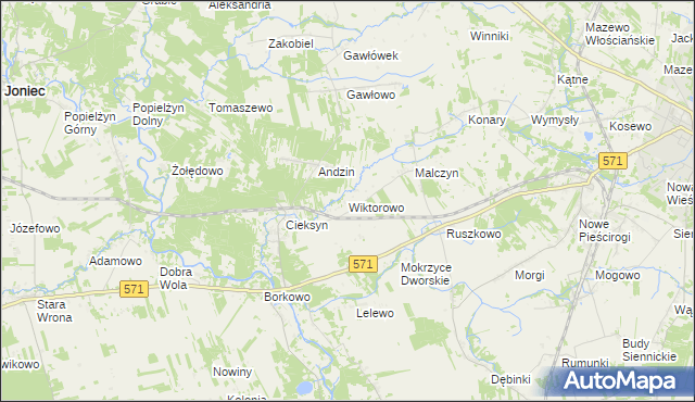 mapa Wiktorowo gmina Nasielsk, Wiktorowo gmina Nasielsk na mapie Targeo