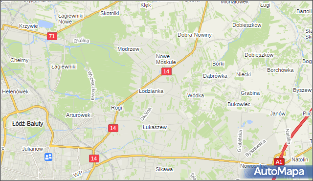 mapa Wilanów gmina Łódź, Wilanów gmina Łódź na mapie Targeo