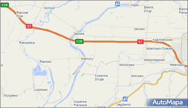 mapa Adamowo gmina Elbląg, Adamowo gmina Elbląg na mapie Targeo